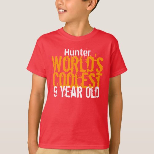 9th Birthday Gift Worlds Coolest 9 Year Old T_Shirt
