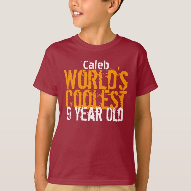9th Birthday Gift World's Coolest 9 Year Old T-Shirt (Front)