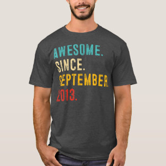 9th Birthday Gifts 9 Year Old Awesome Since Septem T-Shirt