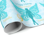 9th Birthday Granddaughter Fairy Blue Wrapping Paper<br><div class="desc">A Pretty Granddaughter 9th birthday Fairy Wrapping paper. This lovely gift wrap features a blue fairy on a cloudy blue background and a large yellow number 9 as well as the wording Happy Birthday Isabella. All text can be amended to customize then personalized with a name and age to make...</div>