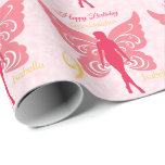 9th Birthday Granddaughter Fairy Pink Wrapping Paper<br><div class="desc">A Pretty Granddaughter 9th birthday Fairy Wrapping paper. This lovely gift wrap features a Pink fairy on a cloudy pink background and a large yellow number 9 as well as the wording Happy Birthday Isabella. All text can be amended to customize then personalized with a name and age to make...</div>