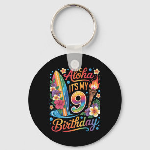 9th Birthday Hawaii Aloha Tropical Vacation Cruise Keychain