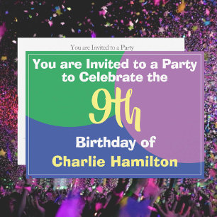 9th Birthday Invitation