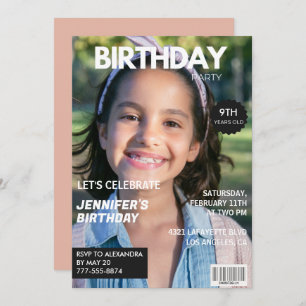 9th birthday invitations Girl Magazine Cover