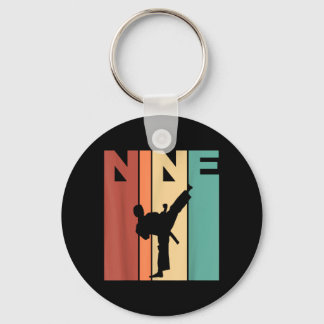 9th Birthday Karate Taekwondo Theme 9 Year Old Keychain