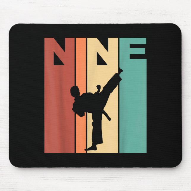 9th Birthday Karate Taekwondo Theme 9 Year Old Mouse Pad (Front)