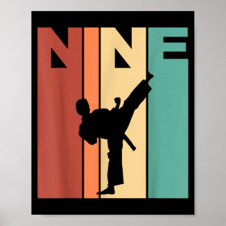 9th Birthday Karate Taekwondo Theme 9 Year Old Poster