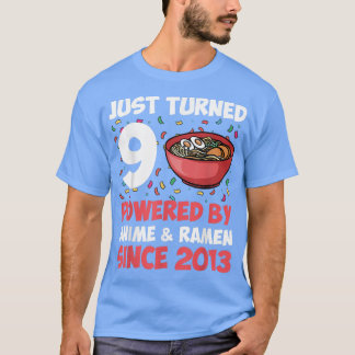 9th Birthday Kawaii Anime Ramen 9 Years Old Girls T-Shirt