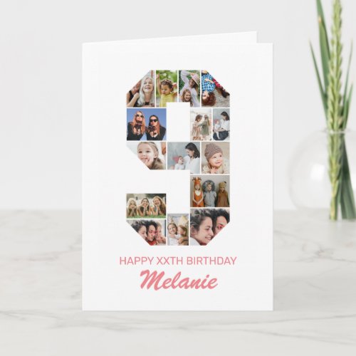 9th Birthday Number 9 Photo Collage Personalized