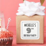 [ Thumbnail: 9th Birthday Party: Art Deco Style + Custom Name Sticker ]