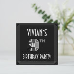 [ Thumbnail: 9th Birthday Party: Art Deco Style W/ Custom Name Invitation ]