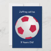 9th Birthday Party Invitation Soccer Ball (Front)