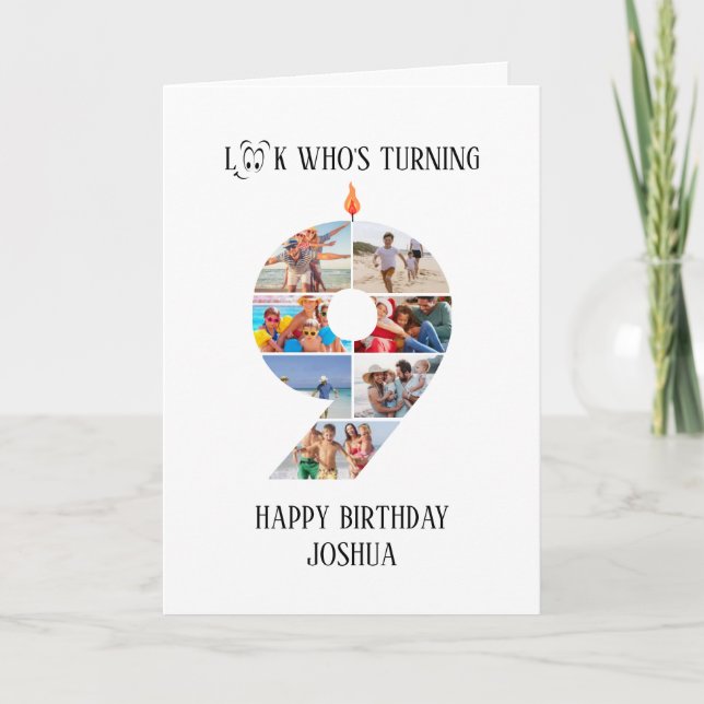 9th Birthday Photo Card (Front)