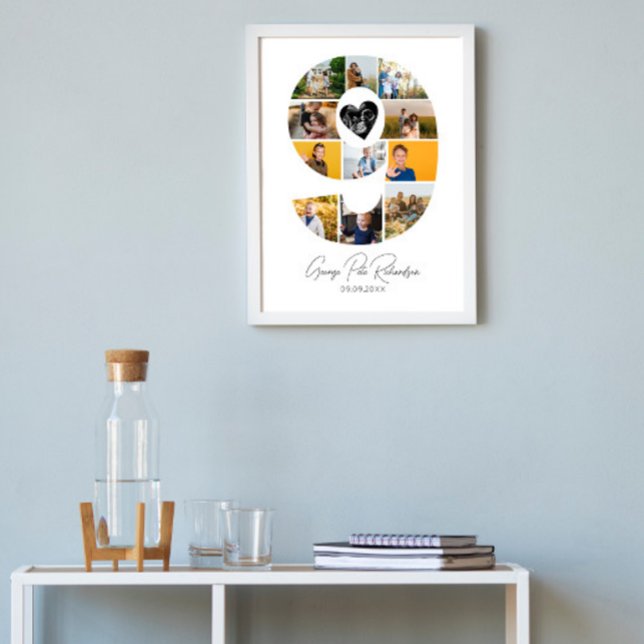 9th Birthday Photo Collage Poster Keepsake (Creator Uploaded)