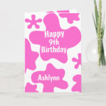 9th Birthday Pink Slime Card<br><div class="desc">This is a very slimy pink slime 9th birthday card with pink slime on the front, inside and some on the back to add some slime fun on any kid's birthday! Make sure to see photos of this kid slime birthday card. You will be able to easily personalize the front...</div>