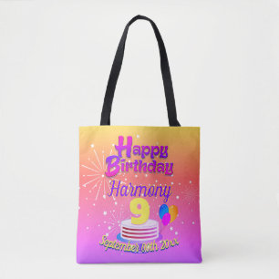 9th Birthday Pink Tote Bag