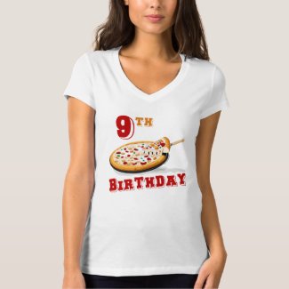 9th Birthday Pizza Party T Shirt
