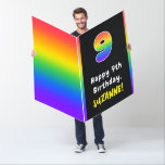[ Thumbnail: 9th Birthday: Rainbow Spectrum # 9, Custom Name Card ]