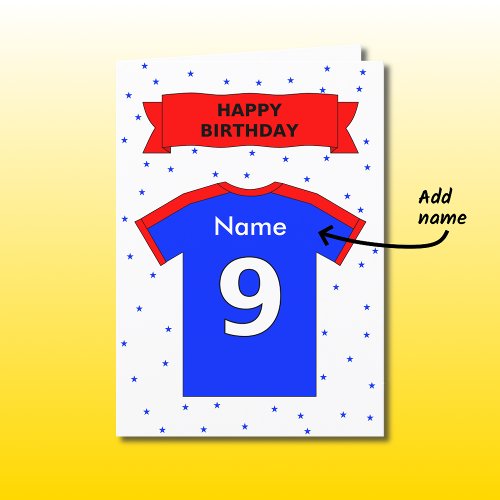9th birthday red blue t_shirt add a name card