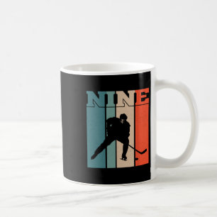 9th Birthday Retro Ice Hockey 9 Years Old Boy Girl Coffee Mug