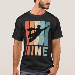 9th Birthday Retro Roller Skating Boy Girls 9 Year T-Shirt