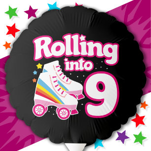 9th Birthday Roller Skating 9 Years Old Skate Balloon