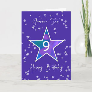 9th Birthday Shining Star for Tweens or Teens  Card