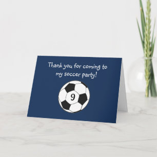 9th Birthday Soccer Sports Boys Kids Thank You Card