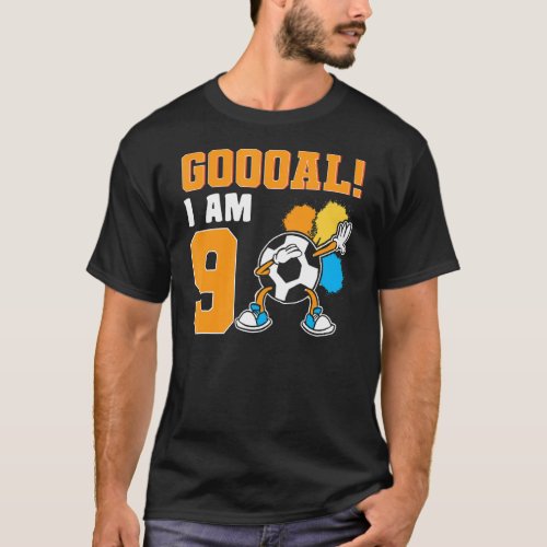 9th Birthday Soccer Themed Birthday Party 9 Years  T_Shirt