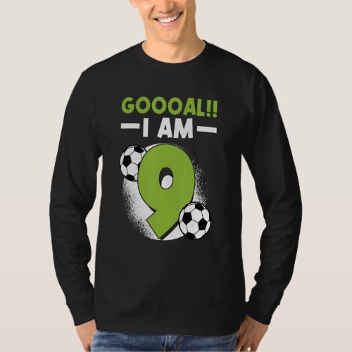 9th Birthday Soccer Themed Birthday Party 9 Years  T_Shirt