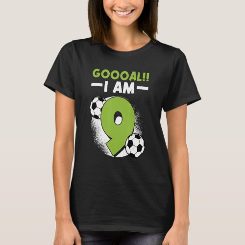 9th Birthday Soccer Themed Birthday Party 9 Years  T_Shirt