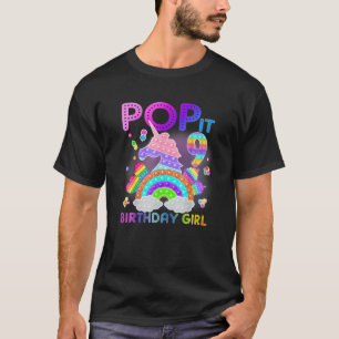9Th Birthday Unicorn Fidget Pop It Birthday Girl 9 T-Shirt