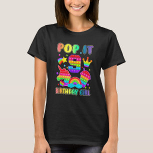 9th Birthday Unicorn Fidget Pop It Birthday Girl 9 T-Shirt