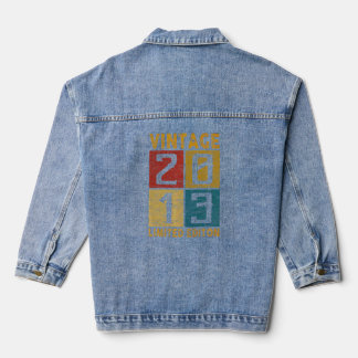 9th Birthday Vintage 2013 Born In 2013 9 Yrs Old B Denim Jacket