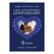 9th Blue Lapis Lazuli Wedding Anniversary Card at Zazzle