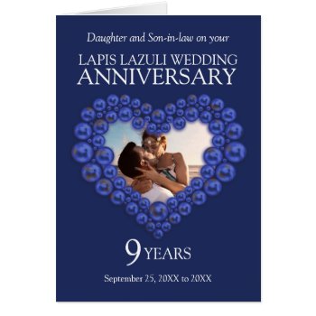 9th Blue Lapis Lazuli Wedding Anniversary Card by Mylittleeden at Zazzle