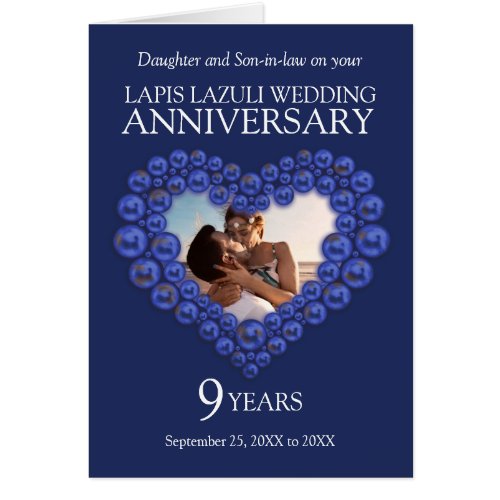 9th blue Lapis Lazuli wedding anniversary card