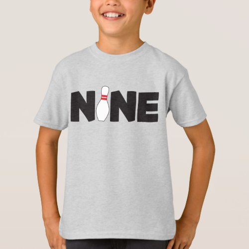 9th Bowling Birthday T_Shirt Kids Age Nine