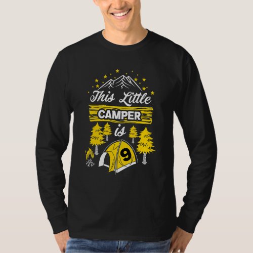 9th Camping Birthday Camp  9 Year Old T_Shirt