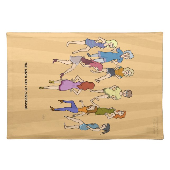 9th Day of Christmas (9 Ladies Dancing) Placemat (Front)
