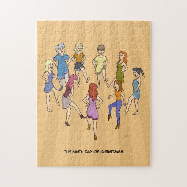 9th Day of Christmas (Nine Ladies) Jigsaw Puzzle (Vertical)