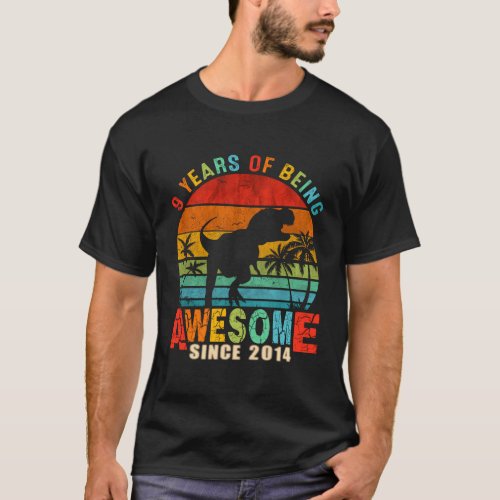 9Th Dinosaur 9 Awesome Since 2014 T_Shirt