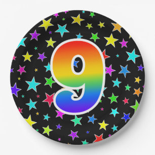 9th Event: Bold, Fun, Colorful Rainbow 9 Paper Plates
