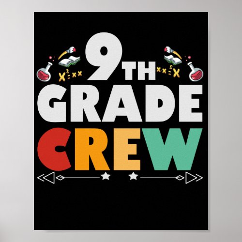 9TH Grade Crew Funny Back To School Student Gift Poster