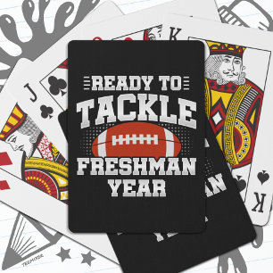 9th Grade Football Ready To Tackle Back to School Poker Cards