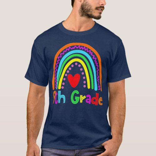 9th Grade Rainbow Girls Boys Teacher Hello 9th Gra T_Shirt