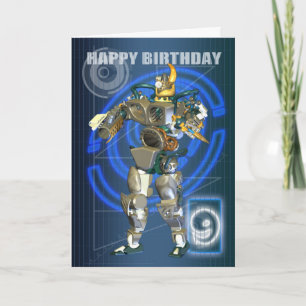 9th Happy Birthday with Robot warrior Card