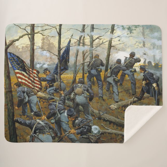 9th ILLINOIS at SHILOH Sherpa Blanket (Front (Horizontal))