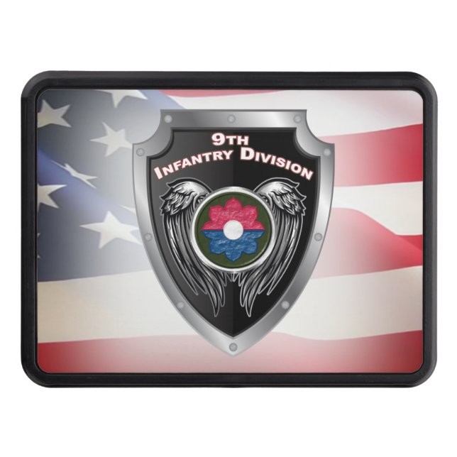 9th Infantry Division Customized Shield  Hitch Cover (Front)