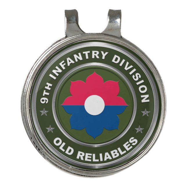 9th Infantry Division Golf Hat Clip (Front)
